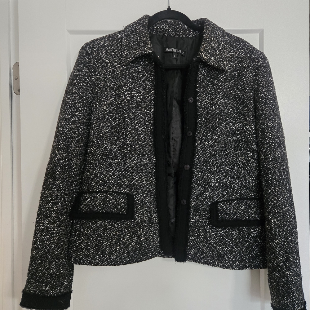Lafayette 148 New York Monochrome Tweed Jacket